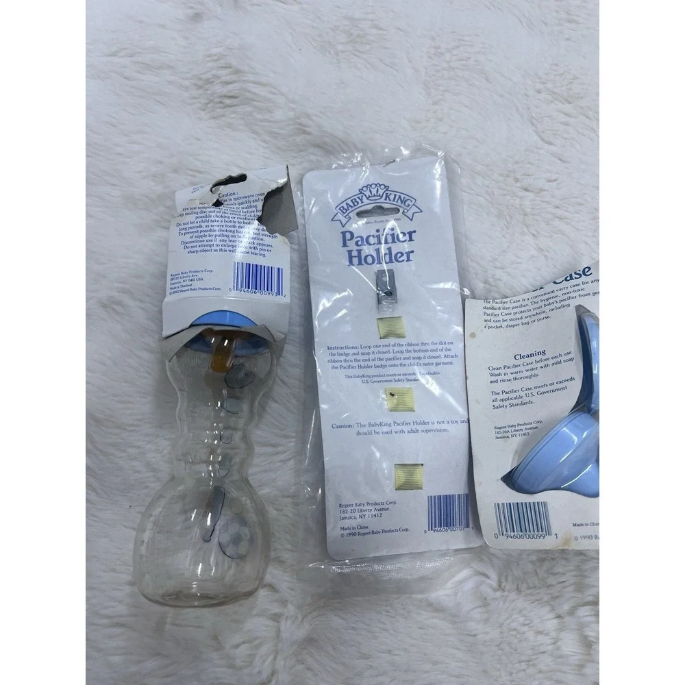 Lot Of 4 Vintage '90s Baby Pacifier Case Clip Bottle Nipples Supplies NOS